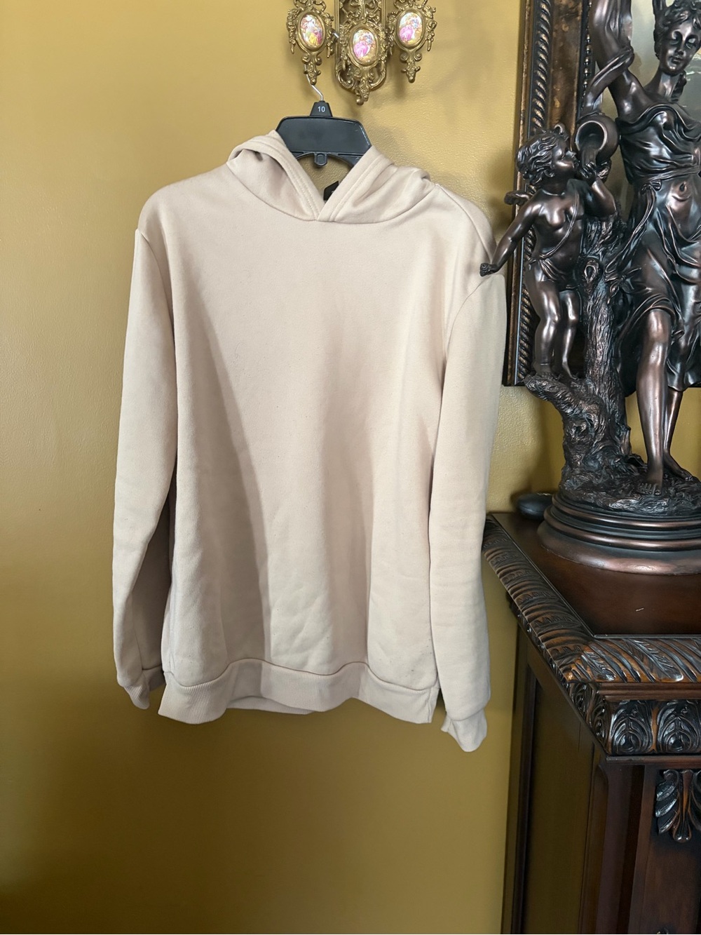 Men's Crewneck Hoodie Sweater in Cream - Minimal Everyday Style